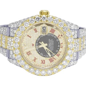 2024 หรูหราปรับแต่งอัตโนมัติ VVS D Moissanite สายเข็มขัดประกายนาฬิกาผู้ชายและผู้หญิง