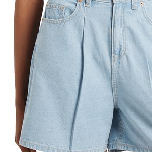 Bermuda taille haute original pour femme été essentiel respirant et lavé Denim doux devant pli maman Shorts - Product Image 6