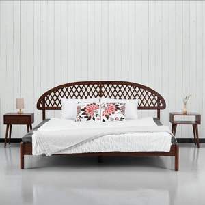 Minimalist Wood <b>Bed</b> Frame with Headboard Bedside High Quality Trending Furniture Solid <b>Wooden</b> Bedroom - Product Image 2