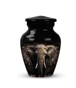 Portrait d'éléphant urnes de crémation en acier inoxydable foncé pour cendres urne humaine adulte mâle pour cendres pour femmes urne de taille personnalisée - Product Image 1