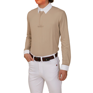 Offre Spéciale sur les chemises de spectacle technique équestre pour hommes en tissu de nylon, chemises techniques à manches longues de couleur personnalisée, chemises de performance - Product Image 3