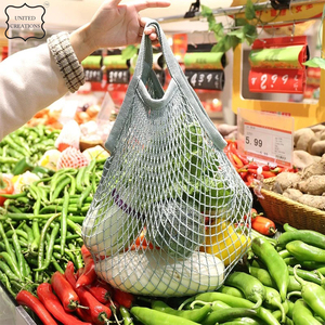 Bolsas de productos de malla de algodón orgánico reutilizables, transparentes, ligeras, ecológicas, con cordón, sin residuos, logotipo de almacenamiento de frutas - Product Image 5