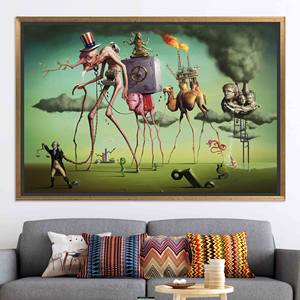 American Dream <b>Canvas</b>: Surreal Printed Artwork <b>for</b> Modern Decor,GOLD <b>FRAMED</b> <b>CANVAS</b> - Product Image 1