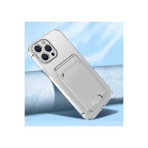 Étui en silicone transparent antichoc Netzy Premium pour iPhone 13 Pro Max avec emplacement pour cartes et matériau PU - Product Image 4