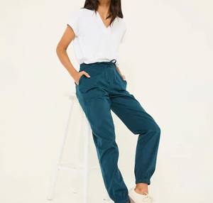 New Fashion Casual Side Pocket Denim Pants High Waist Loose <b>Jeans</b> Trouser <b>For</b> <b>Women</b> Cargo Pants <b>Women</b> Breathable Solid Color - Product Image 4