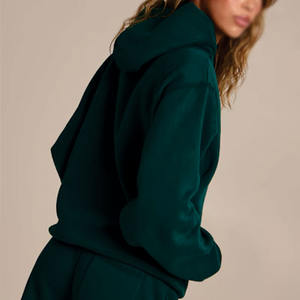 Sweatshirts à capuche pour femmes, pull-over surdimensionné, 100% coton, 465 GSM, fil peigné, molleton, logo personnalisé, coupe décontractée, vêtements décontractés - Product Image 3