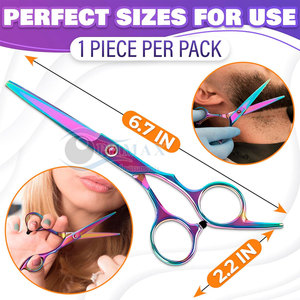 Tijeras de corte de pelo multicolores de alta precisión para salón, peluquero y uso doméstico, tijeras de corte de pelo multicolores con acabado arcoíris - Product Image 2
