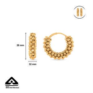 Boucles d'oreilles pendantes géométriques vintage dorées - Créoles Huggies en laiton avec pendentif - Product Image 6