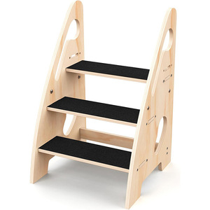 Taburete de Madera Resistente para Niños, Plegable, Escalón para Niños Pequeños, Banco Utilitario Portátil de 2 Escalones para Baño, Lavabo y Armario - Product Image 5