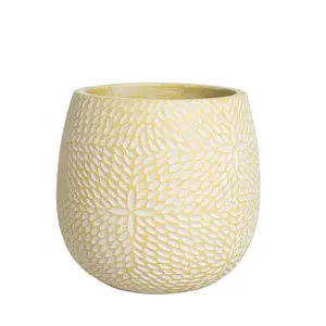 Pot de fleur extérieur personnaliser couleur plante moderniser l'utilisation contemporaine PE enduit Type paquet durabilité pot lavé fabriqué au Vietnam - Product Image 1