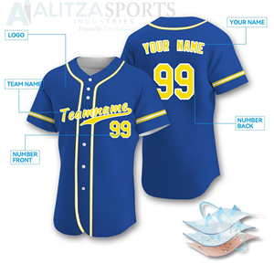 Vente en gros de maillots de baseball et de softball personnalisés 2024, imprimés par sublimation, respirants, grande taille, manches courtes, vêtements de sport pour hommes et femmes - Product Image 4