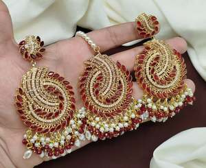 Dernières boucles d'oreilles à clous ethniques traditionnelles indiennes plaquées or, ensembles de bijoux de mode, fabrication artisanale, zircon disponible - Product Image 5