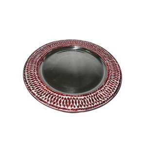 Placa de cargador de Metal redonda elegante y elegante en utensilios de cocina de alta calidad decoración personalizada Placa de cargador de Metal para servir alimentos - Product Image 5