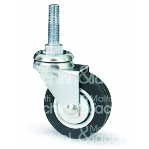 Rueda de goma Art. 160/B en buje de bola, soporte de acero con pasador de zinc-cromo - Product Image 1