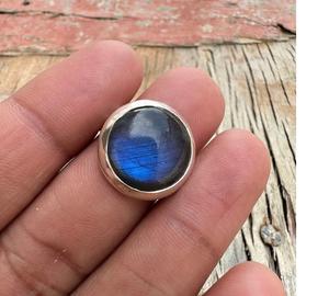 Élégante bague en argent Sterling 925 massif pour femmes faite à la main Style Vintage Labradorite bijoux en pierres précieuses symbole religieux chrétien - Product Image 2