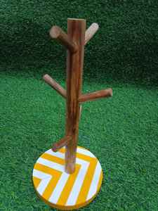 ที่วางแก้วกาแฟแบบพับได้ทำจากไม้ไผ่สำหรับห้องครัวบ้านหรูที่เป็นมิตรกับสิ่งแวดล้อม พร้อมตะขอ 6 อัน ปรับแต่งได้ - Product Image 6