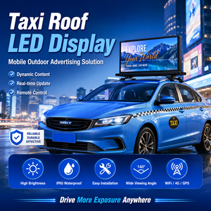 Pantalla LED de Alta Luminosidad de 5000nits para <span class=keywords><strong>Techo</strong></span> de Taxi, Pantalla LED de Doble Cara para <span class=keywords><strong>Techo</strong></span> de Automóvil, WiFi 4G GPS, Pantalla Móvil para Anuncios, IP65 Impermeable HD - Product Image 2
