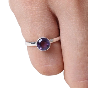 Anillo de piedras preciosas de amatista de Plata de Ley 925, joyería hecha a mano, anillo de estilo bohemio de plata, joyería para mujer, regalo de boda para esposa - Product Image 1