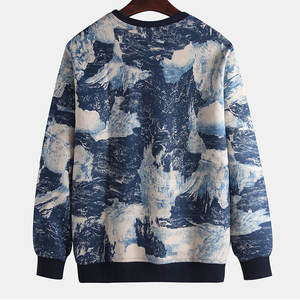 Sweatshirts en coton à manches longues pour hommes, vêtements respirants pour l'hiver, teints en couleur unie avec impression numérique - Product Image 2