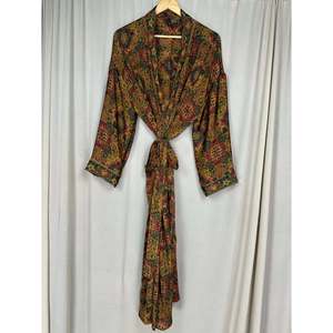 Recycled Silk Sari Women's Boho Chic Vintage <b>Beach</b> Cover Dress Robe for Resort Wear Gypsy House <b>Kimono</b> for Lounge Swimsuit - Product Image 3