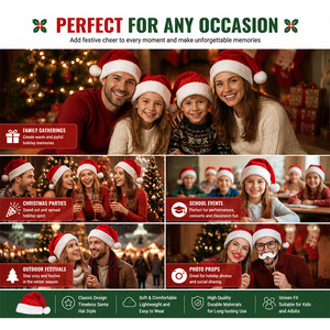 Chapeau <span class=keywords><strong>de</strong></span> Noël en velours épais <span class=keywords><strong>de</strong></span> luxe avec pompon pour la décoration <span class=keywords><strong>de</strong></span> l'arbre <span class=keywords><strong>de</strong></span> Noël - Product Image 4