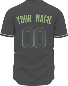 Uniforme de Béisbol Personalizado al por Mayor, Jersey con Botones, Cuello en V, Mangas Cortas, 100% Poliéster, Logotipo Personalizado, Secado Rápido - Product Image 5