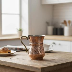 Carafe en cuivre et tasse à babeurre en métal durable - Product Image 2