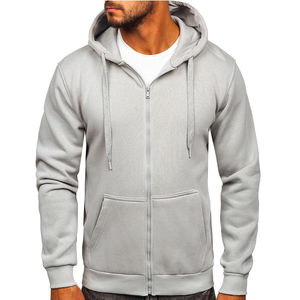 Sweats à capuche personnalisés pour hommes 100% coton polaire poids lourd qualité supérieure blanc fermeture éclair sweats à capuche à la mode tenue décontracté vêtements de rue - Product Image 5