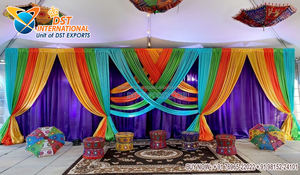 Hermoso Decoración de Escenario con Temática Punjabi Virsa para Bodas, Funciones de Sangeet, Decoración Nocturna para Mehndi y Sangeet - Product Image 2