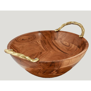 Bol à salade en bois écologique de haute qualité Accents floraux Design classique Bol en bois décoratif pour la maison en gros - Product Image 5