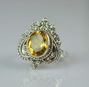 Solid 925 Sterling Silver Women's Wedding Fine Silver Ring Handmade with Natural <b>Citrine</b> Gemstone Rhodium Plated <b>Jewelry</b> - Product Image 4