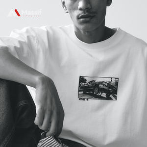 High Street negro hip hop logotipo personalizado de gran tamaño lavado ácido camiseta hombres vintage lavado camiseta - Product Image 3