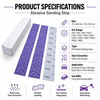 Vente directe usine – Accepte OEM/OBM/ODM – Disque de ponçage violet 70*420mm P40-P800 sur base papier avec support Velcro pour polissage automobile