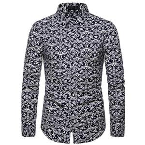 Camisa informal de talla grande para hombre, camisa de manga larga estampada, suministro personalizado, novedad - Product Image 2