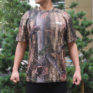 Polyester/Cotton Soft Shell Breathable Heavyweight Solid Mens Oversized Hunting Outdoor T-<b>Shirt</b> - Product Image 5