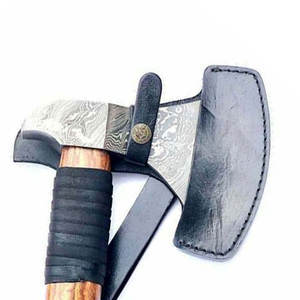 Pedidos a granel personalizados al por mayor, servicio OEM y ODM, hacha de acero de Damasco con hoja decorativa y mango de madera dura para exteriores - Product Image 6