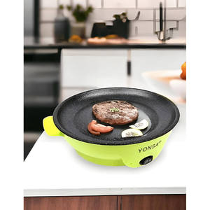 Yonsa Non-Stick Electric <b>Frying</b> <b>Pan</b> With PTFE Coating, <b>Stainless</b> <b>Steel</b> Round Design, Manual Control, Household Use, Green Color, - Product Image 3