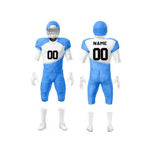 ชุดอเมริกันฟุตบอลแบบใหม่สำหรับทุกเพศทุกวัย ไซส์ใหญ่ ผลิตจากโพลีเอสเตอร์ 100% ระบายอากาศได้ดี ซึมซับเหงื่อ ผลิตจากโรงงานโดยตรง รับผลิตตามแบบที่ต้องการสำหรับทีม - Product Image 1