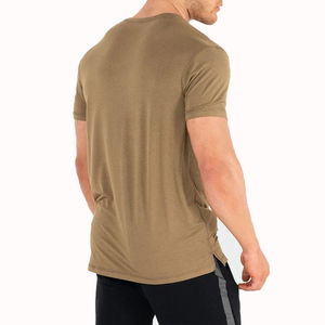 Nueva llegada 2025 ropa personalizada peso pesado cuello redondo transpirable manga corta deportes camiseta hombres de gran tamaño ajuste estampado - Product Image 3