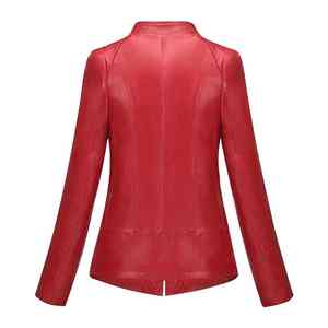 Blouson de motard en cuir véritable et peau de mouton pour femme, automne-hiver, imperméable, coupe-vent, respirant, réversible, avec pièces détachables - Product Image 2