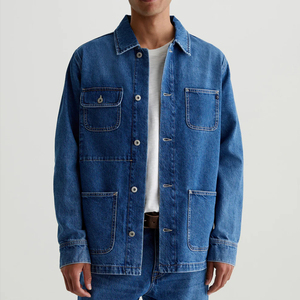 Chaqueta Vaquera para Hombre, Talla Grande, Cuello Camisero, Bolsillos, Estilo Holgado, Desgastada, Vintage, Lavada - Product Image 5