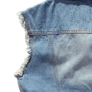 Chaleco vaquero de diseño clásico personalizado para adultos Chaleco vaquero de hombre con servicio OEM ODM para venta en línea - Product Image 6