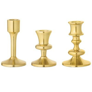 <b>Brass</b> <b>Candlestick</b> <b>Holder</b> Set of 2 Durable Home Christmas Party Decoration Metal Taper Candle <b>Holders</b> Gold Finish - Product Image 5