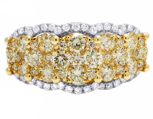 Bijoux de luxe de style unique en argent sterling S925 avec accent jaune glacé bague de mariage en diamant Moissanite pour femmes - Product Image 2