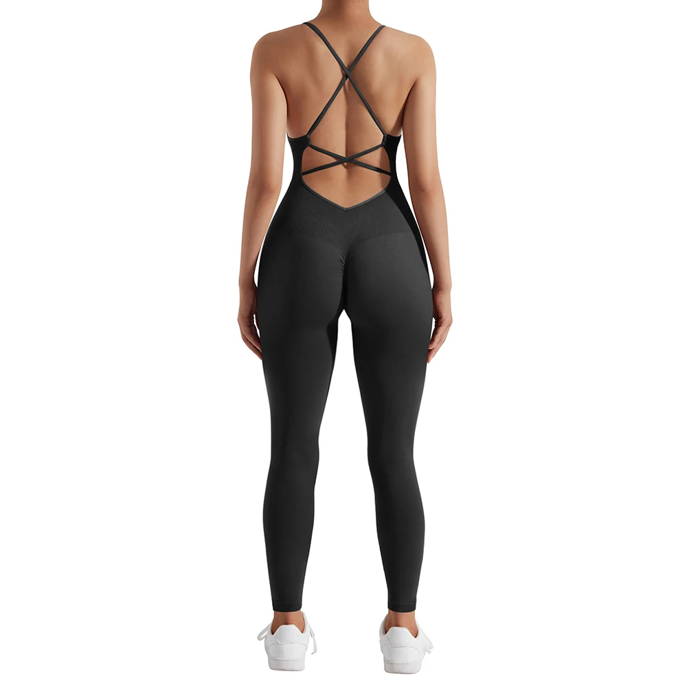 Custom Gym Fitness Women' s Backless and Sleeveless Sports Wear Cropped Top Pullover Yoga Set for Women