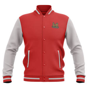 Veste universitaire unisexe en toile coupe-vent à col montant, avec broderie personnalisée du logo, coupe ample et patch en chenille avec lettres - Product Image 1