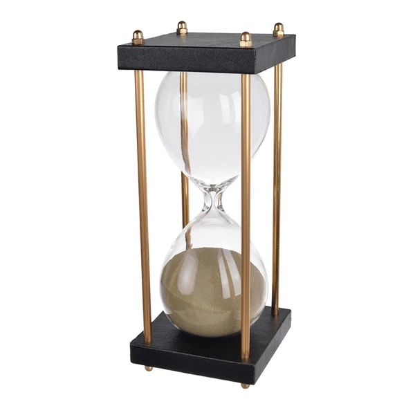 Venta al por mayor artesanía regalo gran marco de metal antiguo fábrica al por mayor lujo reloj de arena de cristal 24 horas 10 minutos reloj de arena