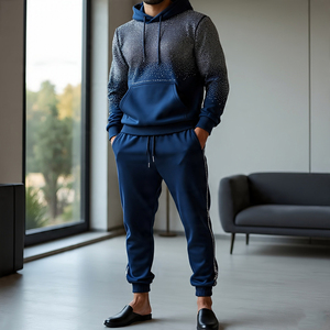 ชุดวอร์มประดับพลอยเทียมมีซิปชุดวอร์มสองชิ้นสำหรับผู้ชายเสื้อแจ็กเก็ตซิปแวววาว - Product Image 6