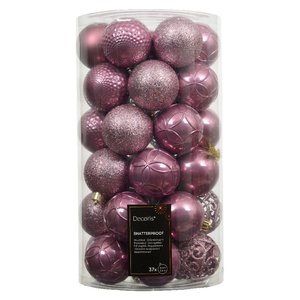 Amicasa Set of 37pcs Vintage Pink <b>Plastic</b> Christmas <b>Tree</b> Balls 6cm Vintage Pink Ball Ornament 9022680 - Product Image 1