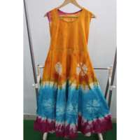 Vestido Maxi de Algodón Tie-Dye para Mujer, Elegante, Estilo Boho Hippie, para Playa, Verano, Cintura Elástica, Transpirable, Largo hasta la Rodilla, Informal